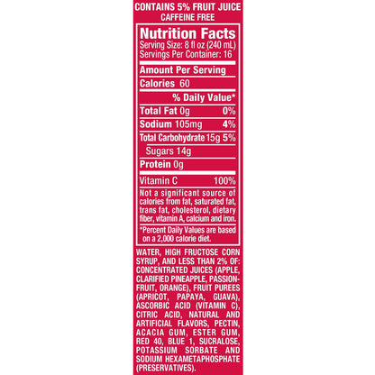 Hawaiian Punch, Fruit Juicy Red, 128 Fl Oz Bottle