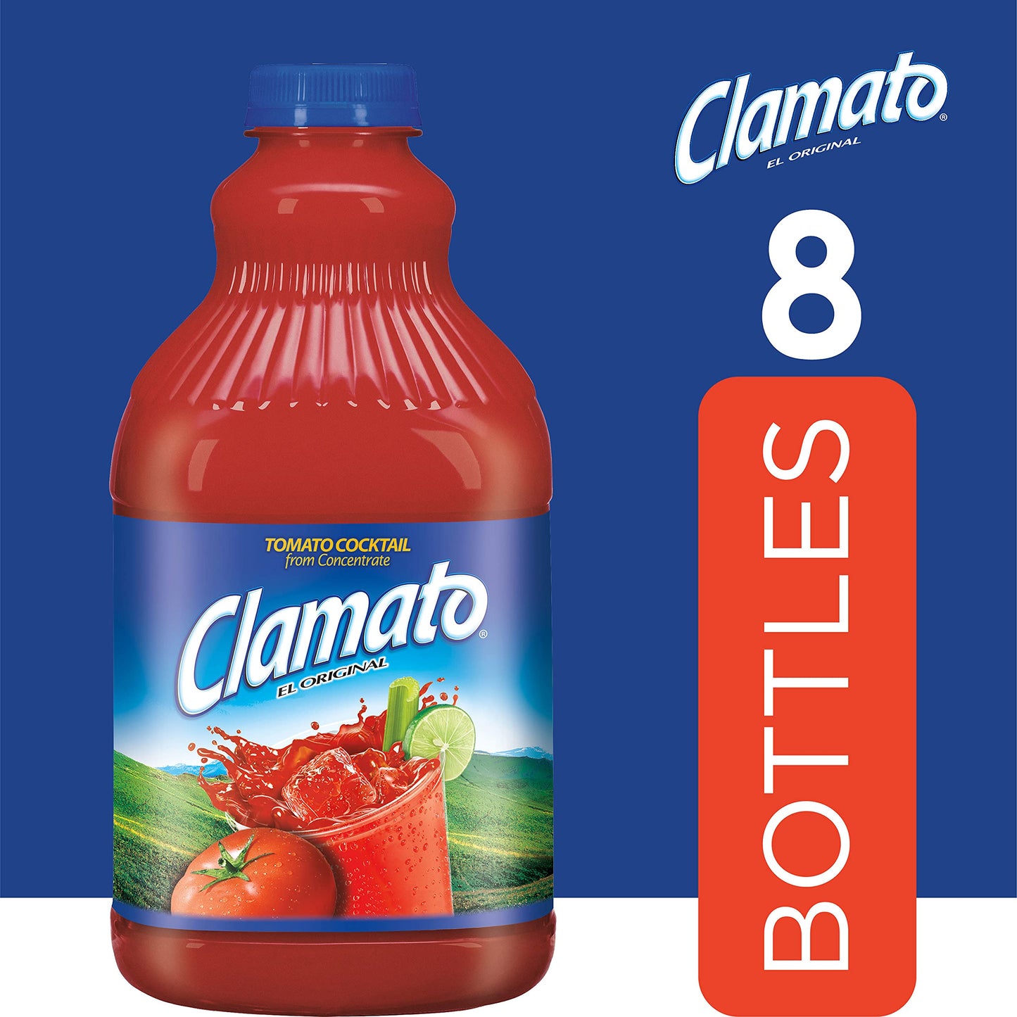 Clamato Original Tomato Cocktail, 64 fl oz bottles (Pack of 8)