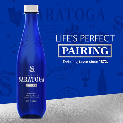 Saratoga Spring Water Bottles, 24 Pack – Still Bottled Water – Recycled PET Plastic Bottles – 16 Fl Oz