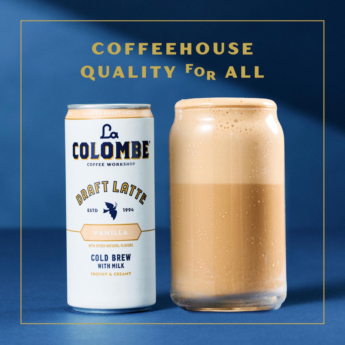 La Colombe Coffee, Vanilla Draft Latte, 11 fl oz Cans (Pack of 12), Coffeehouse Quality Cold Brew, Specialty Grade Coffee Beans, Ready-to-Drink On-the-Go
