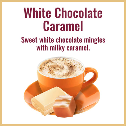Hills Bros. Cappuccino Mix – Rich, Frothy Coffeehouse-Tasting Instant Drink Mix – Quick and Easy Preparation – Perfect for Hot & Iced Drinks & Creaming Coffee – White Chocolate Caramel, 1 Pack of 16oz