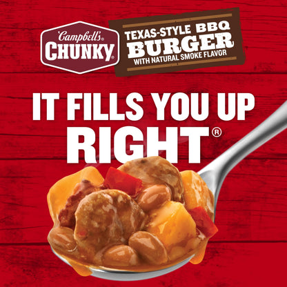 Campbell's Chunky Texas-Style BBQ Burger with Natural Smoke Flavor Soup, 18.8 oz Can