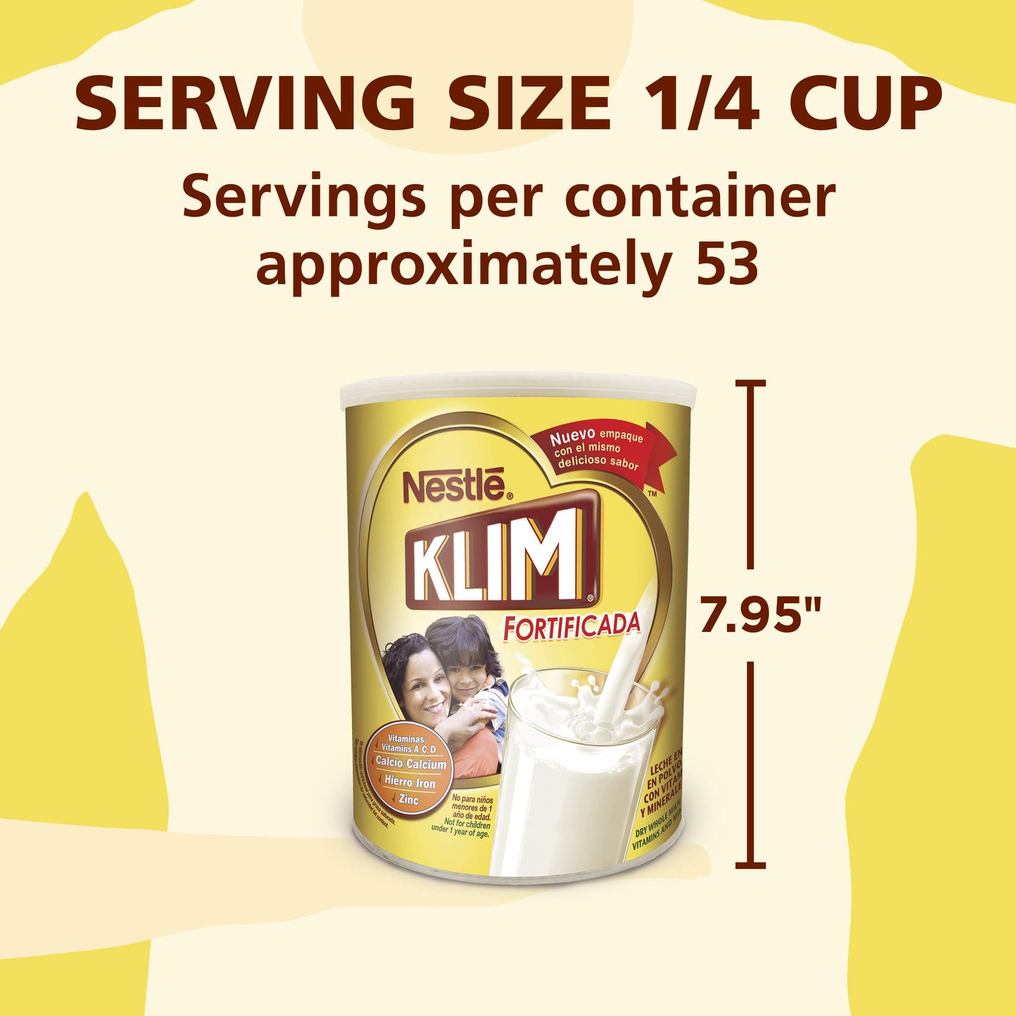 NESTLE KLIM Powdered Milk PREBIO 56.4 Ounce (Pack of 1)