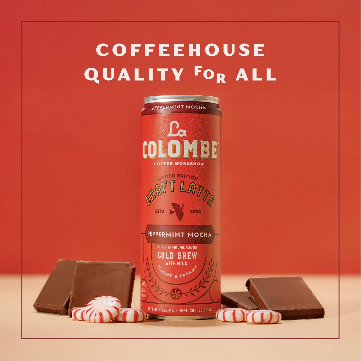 La Colombe Peppermint Mocha Draft Latte - 9 Fluid Ounce, 4 Count - Cold-Pressed Espresso And Frothed Milk + Peppermint And Dark Chocolate - Made With Real Ingredients - Grab And Go Coffee