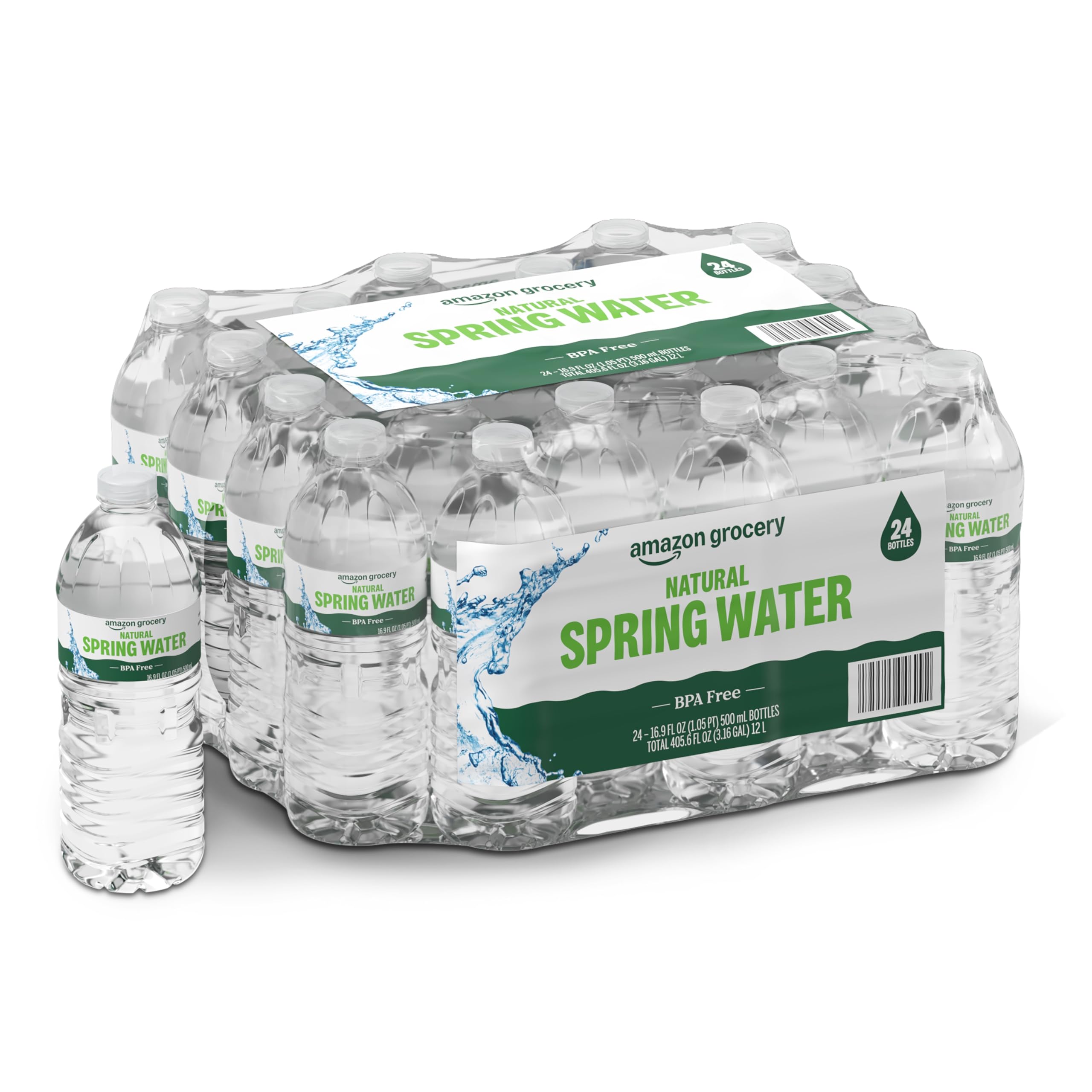 Amazon Grocery, Natural Spring Water, 16.9 Fl Oz (Pack of 24) – Lords ...