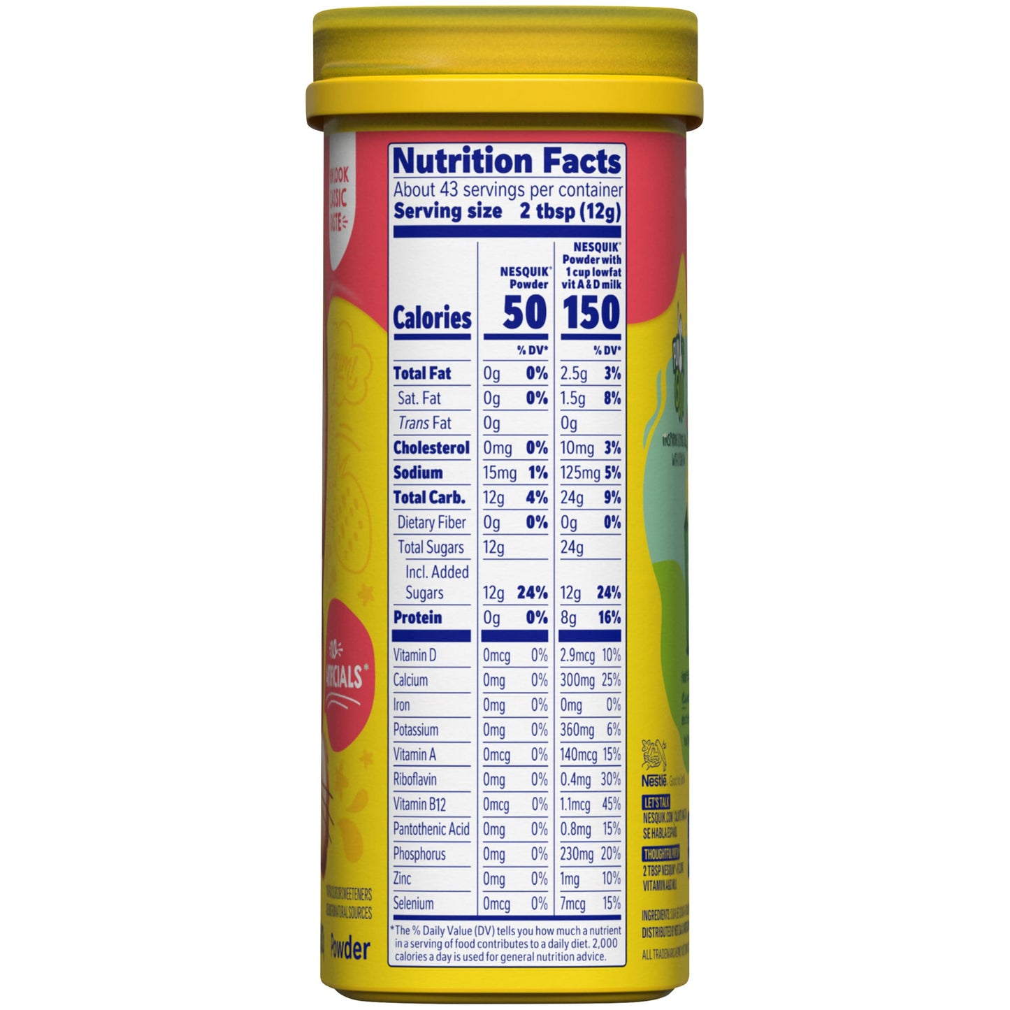 Nesquik Strawberry Flavor Powder Drink Mix Canister 1.169 lb.