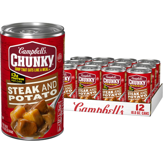 Campbell’s Chunky Soup, Steak and Potato Soup, 18.8 oz Can