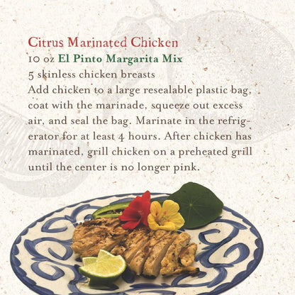 El Pinto Margarita Mix, Classic Lime Flavor, 32 FL OZ, No Preservatives, Perfect for Cocktails, Mocktails, Marinade