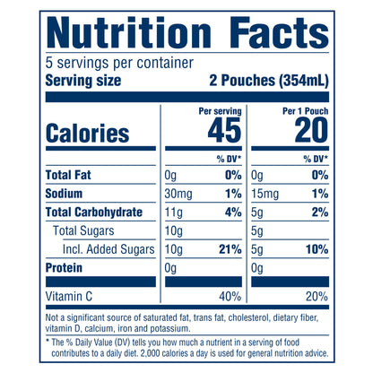Kool-Aid Jammers Artificially Flavored Drink, 10 Pouches, for School Lunches and On-the-Go Hydration, Tropical Punch Artificially Flavored, Excellent Source of Vitamin C, 6 fl oz