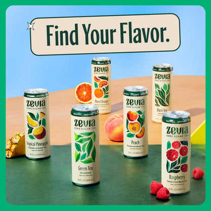 ZEVIA Organic Caffeine Free Sweetened Hibiscus Passionfruit Tea, 12 FZ
