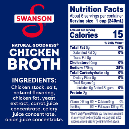 SWANSON S Natural Goodness Chicken Broth, 48 oz Carton (Pack of 3)
