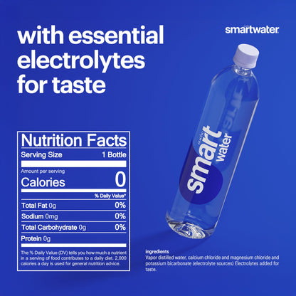 smartwater vapor distilled premium water bottle, 1.5 Liter Bottle