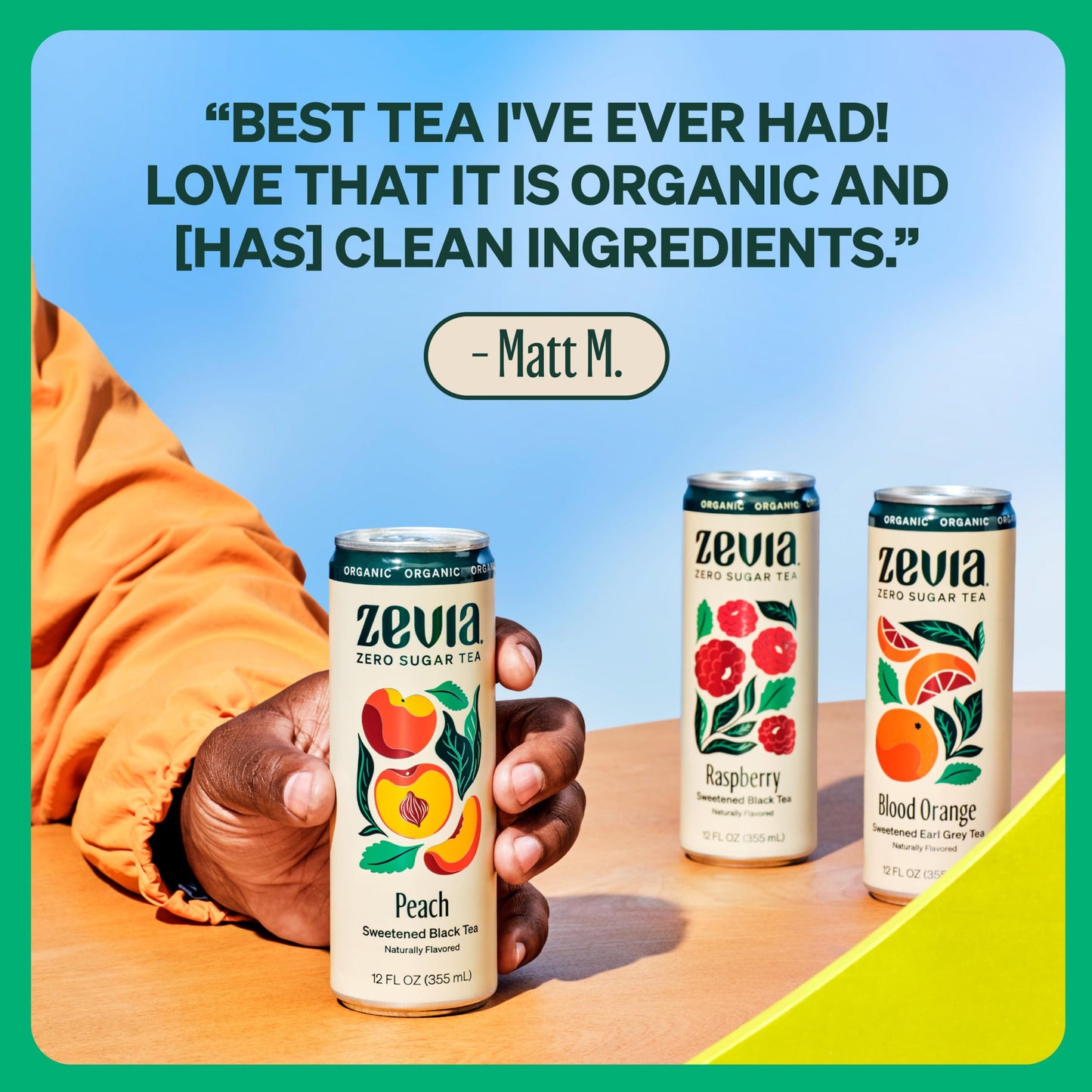 ZEVIA Organic Caffeine Free Sweetened Hibiscus Passionfruit Tea, 12 FZ