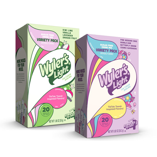 Wyler’s Light Watertok V2 Drink Mix Bundle – Fun Flavors & Base Flavors 2-Pack (40 Sticks Total) – Sugar-Free, Low Calorie Singles to Go for #Watertok Creations