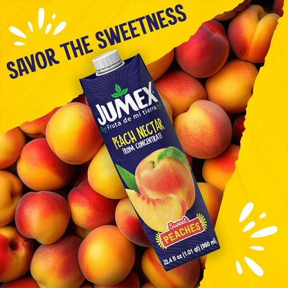 Jumex Peach Juice Nectar - Peach Nectar Made with Fresh Fruit Puree - Tropical Fruit Juice Concentrate for Smoothie Mix, Cocktail Mixers, Kids Drinks & Mexican Beverages - 32.4oz, 1 Pack Carton