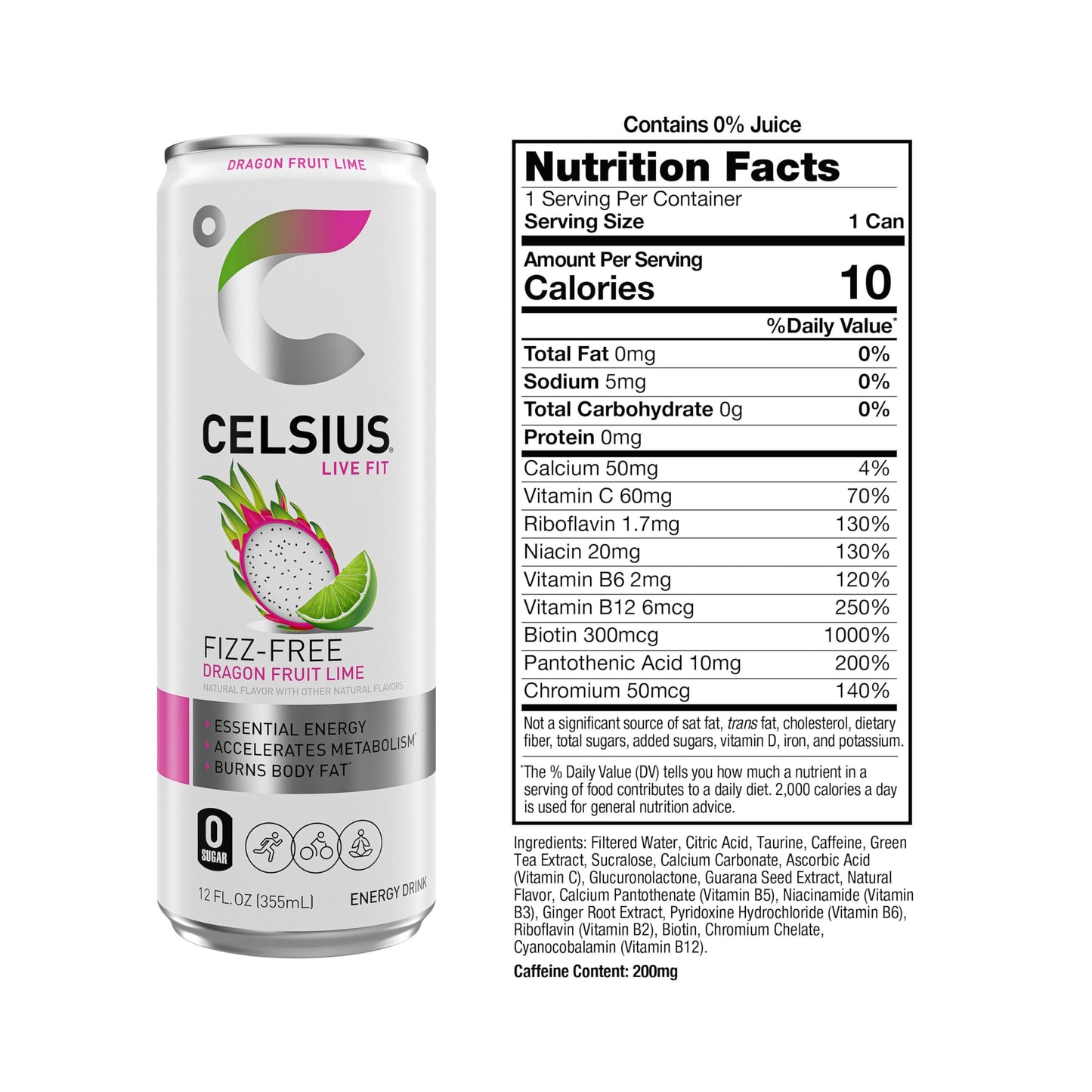 Celsius 12oz SS (National Launch) - Dragonfruit Lime