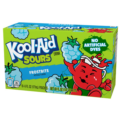 Kool-Aid Sours Frostbite Artificially Flavored Drink, 10 ct Box, 6 oz Pouches