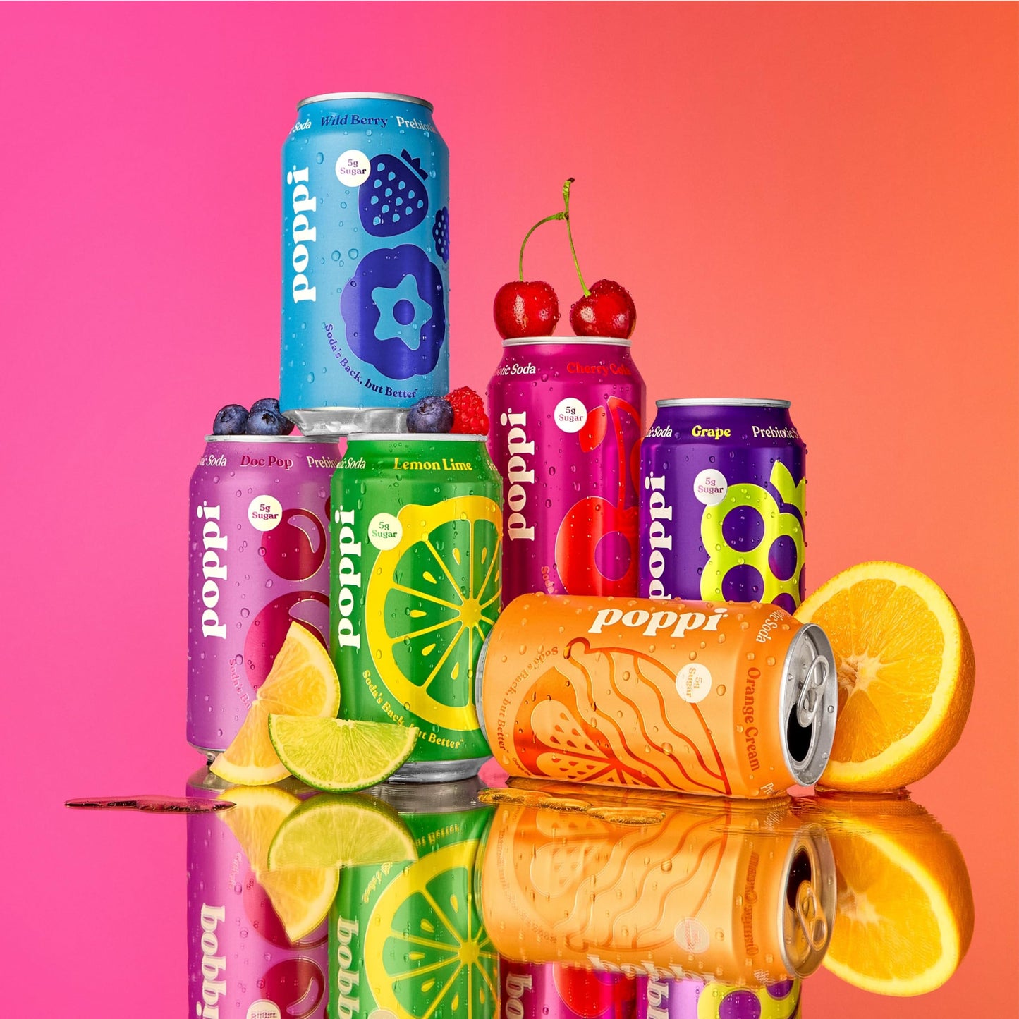 Poppi Sparkling Prebiotic Soda Beverage with Apple Cider Vinegar, Seltzer Water and Fruit Juice, Crowd Pleasers Variety Pack, 12 Fl Oz, Pack of 12, Packaging May Vary