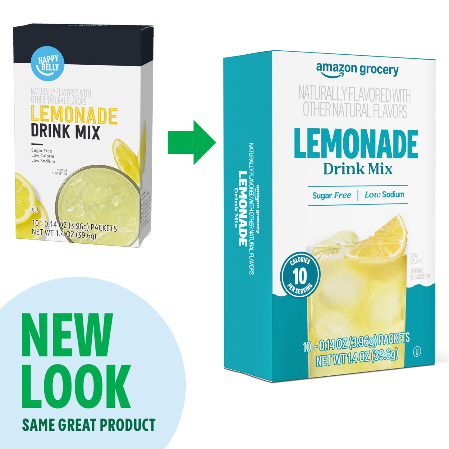Amazon Grocery, Lemonade Drink Mix, 10 packets, 1.4 Oz