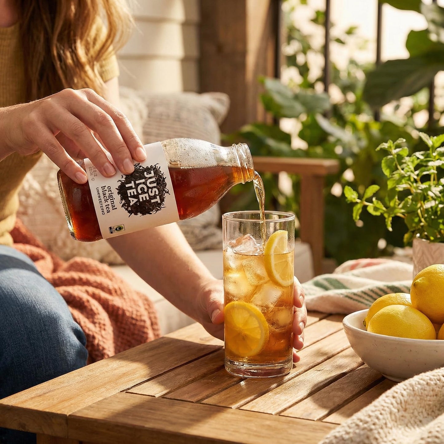 Just Ice Tea Original Black Organic 16 FO – Organic Bottle Drink – Iced Tea and Beverage – Pure Black for Ice Drinks – Ready to Drink Te and Teas – Pack of 12
