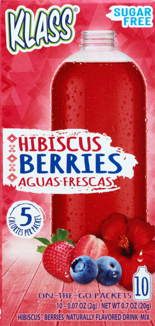 Klass, Aguas Frescas Hibiscus Berries On the Go Packets, 0.7 Ounce