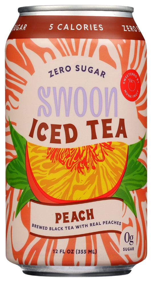 Swoon Peach Iced Tea, Zero Sugar, Gluten Free, 12 Fluid Ounce (Pack of 12)