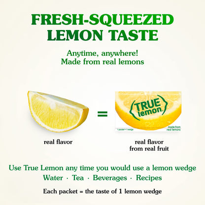 True Lemon 500ct (Pack of 1) - Water Enhancer - Bulk Dispenser - 0 Calorie Drink Mix Packets For Water - Sugar Free Lemon Flavoring Powder Packets