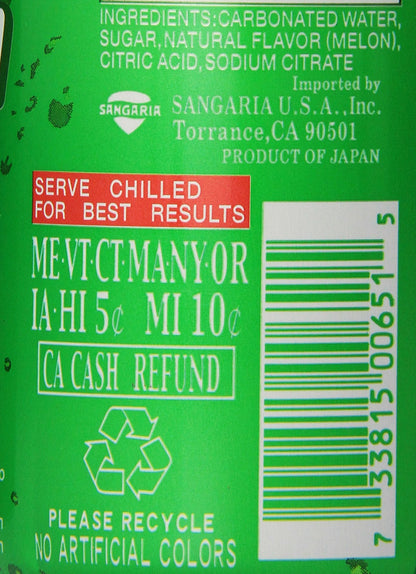 Sangaria Melon Soda, 16.2 Ounce (Pack of 24)
