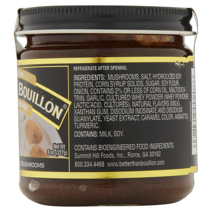 Better Than Bouillon Premium Mushroom Base, Made from Seasoned & Concentrated Mushrooms, Makes 9.5 Quarts of Broth, 38 Servings, 8 OZ (Pack of 1)