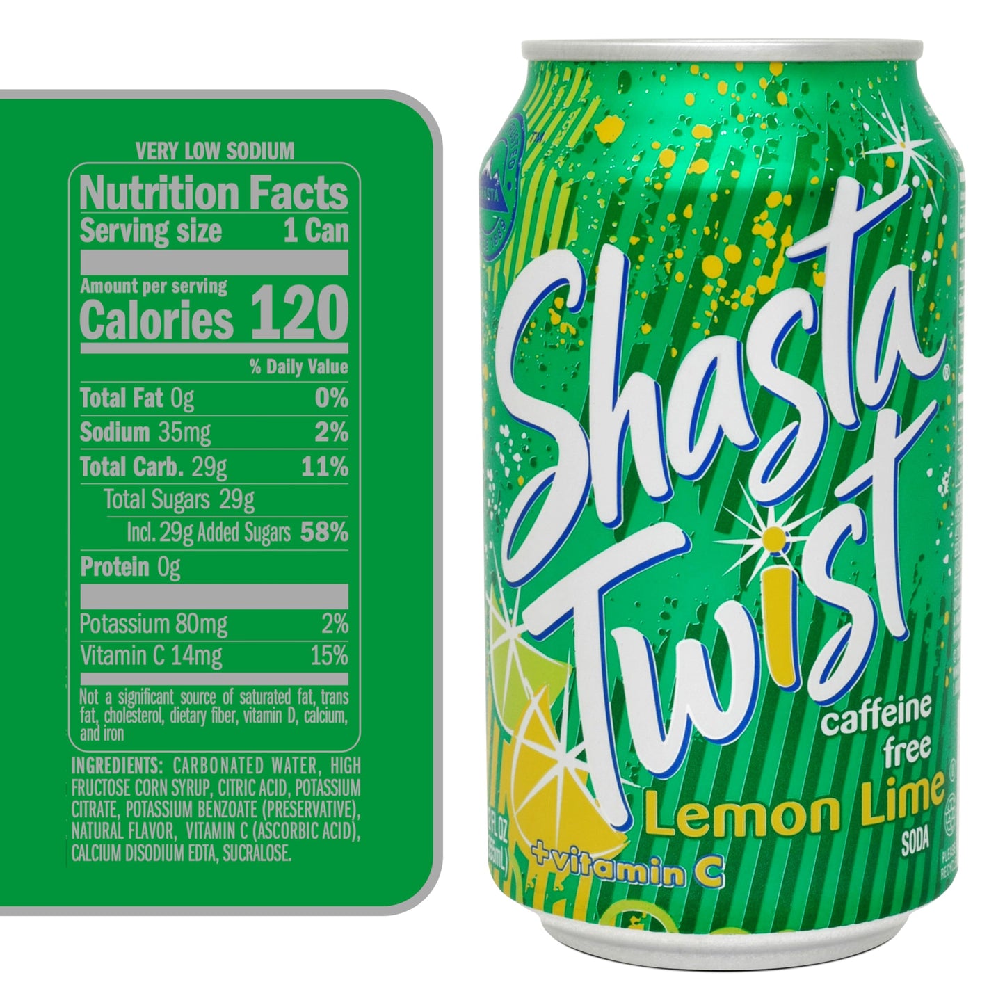 Shasta Lemon Lime Twist 12 pk, 12 oz