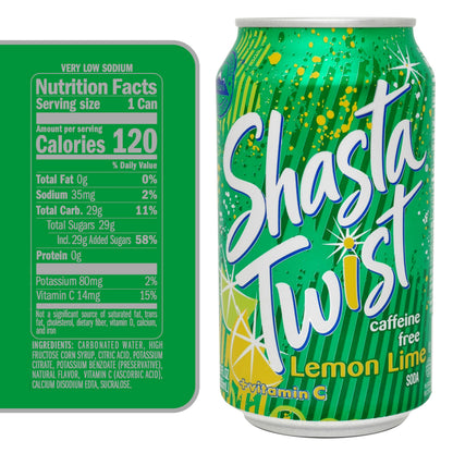 Shasta Lemon Lime Twist 12 pk, 12 oz