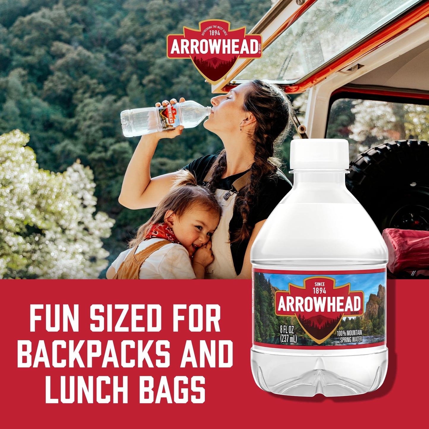 Arrowhead Mountain Spring Water Bottles, 12 Pack - Still Bottled Water with Naturally Occurring Minerals & Electrolytes for Taste - 8 Fl Oz