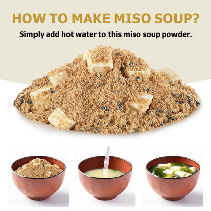 Yimi Miso Soup Powder with Freeze Dried Seaweed and Tofu, Instant Soup, Gluten Free, Ready in Minute, Flavorful, Japanese Style, 7.5 Oz