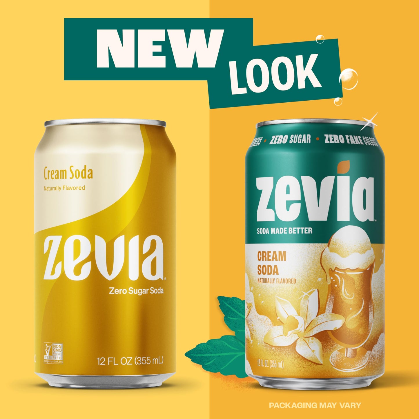 Zevia Zero Sugar Soda, Cream Soda, 12 Ounce Cans (Pack of 12)