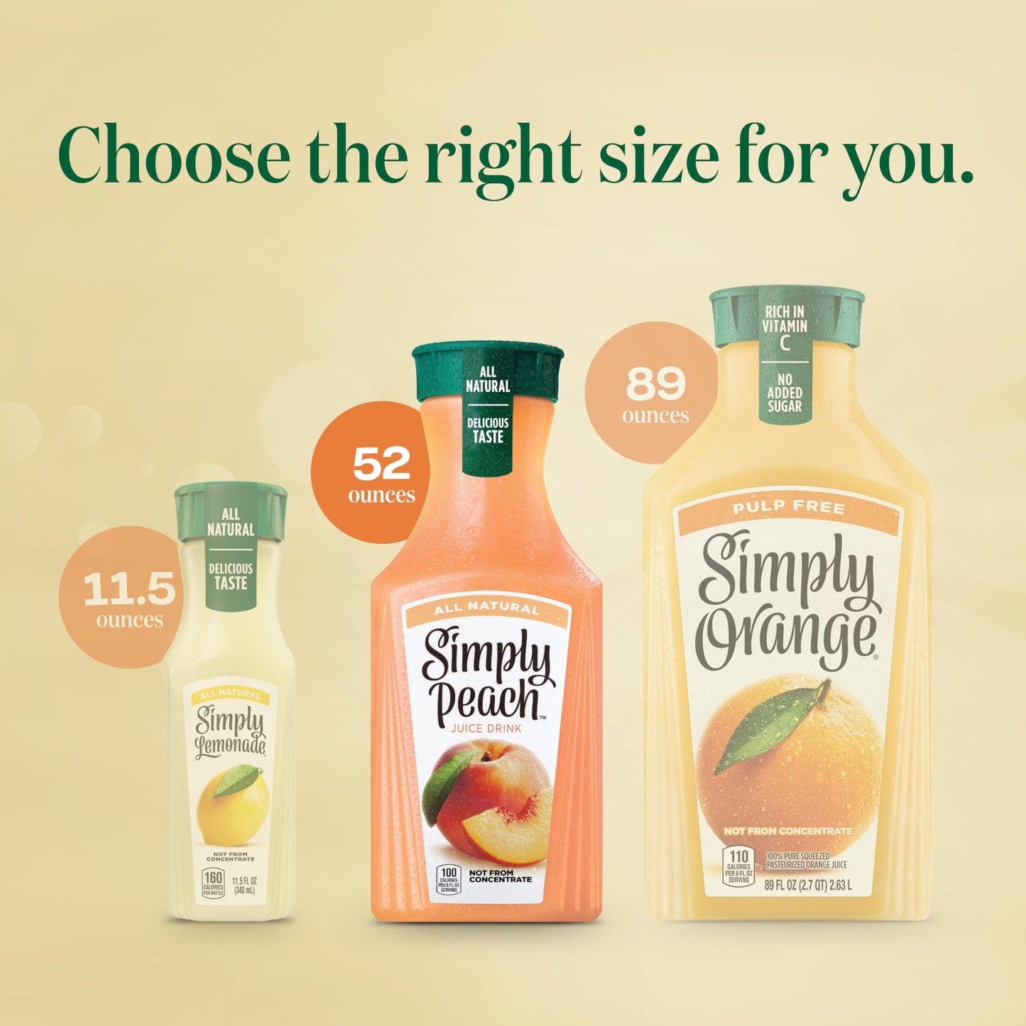 Simply Peach Juice Drink, 52 Fl Oz Bottle