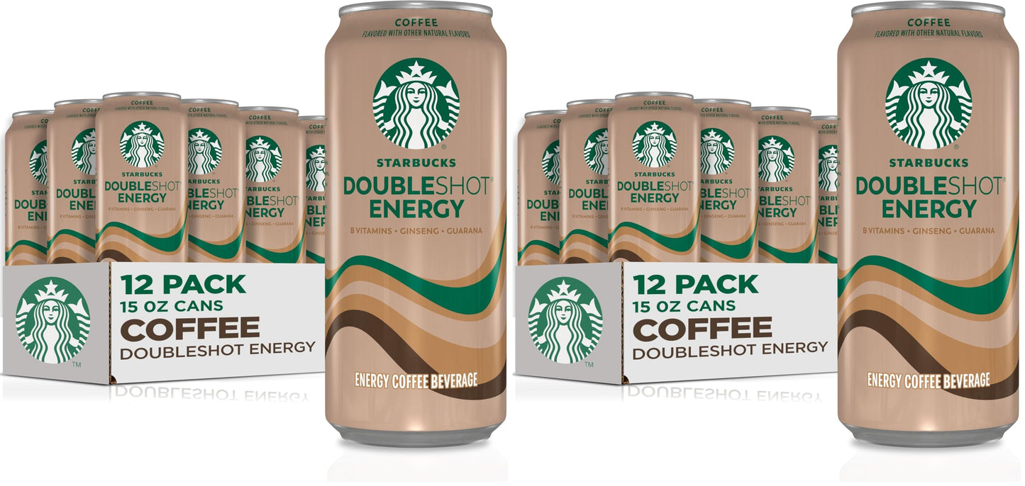 Starbucks - RTD Coffee Doubleshot Energy Drink Coffee Beverage,15 fl oz Cans (Packaging May Vary),(Pack of 24)