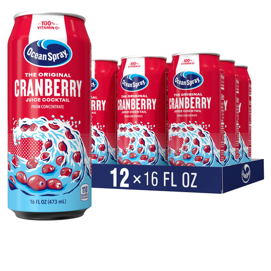Ocean Spray® Cranberry Juice Cocktail Juice Drink, 16oz can (12 Pack)