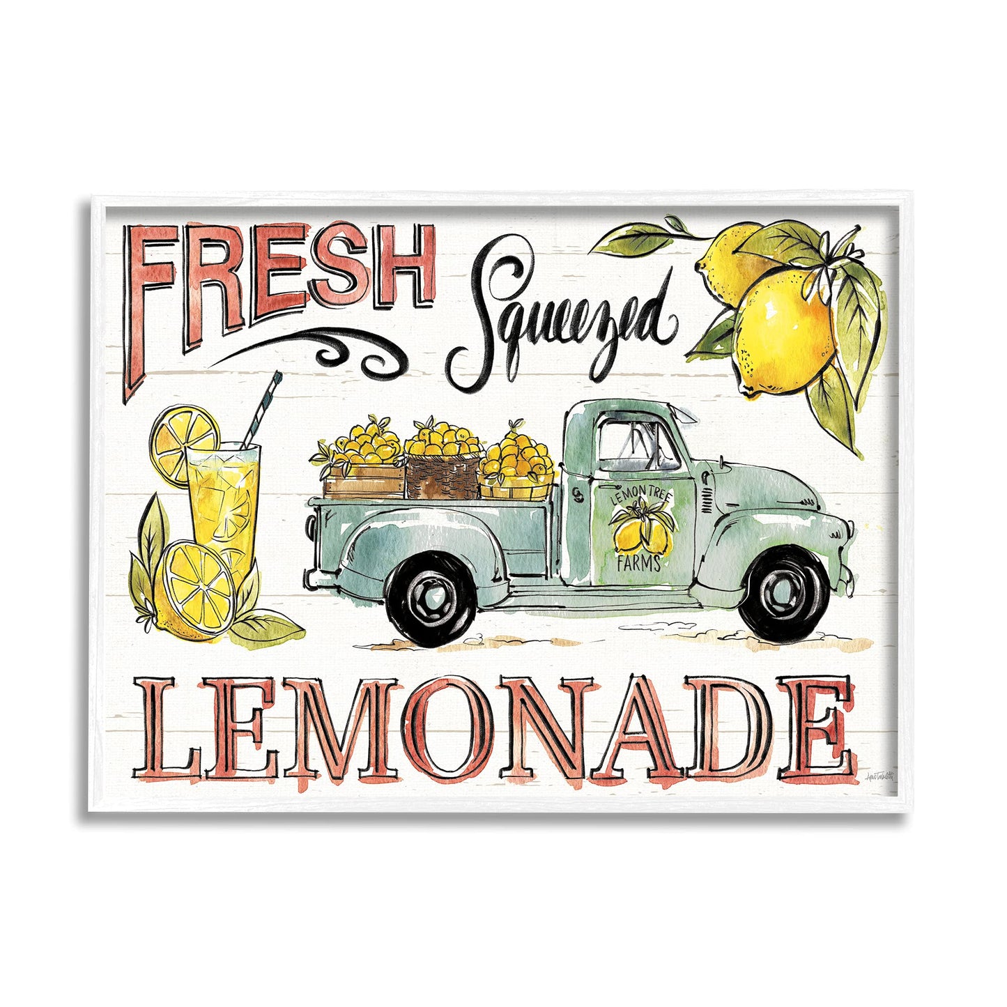 Stupell Industries Fresh Squeezed Lemonade Truck Country Summer Drink