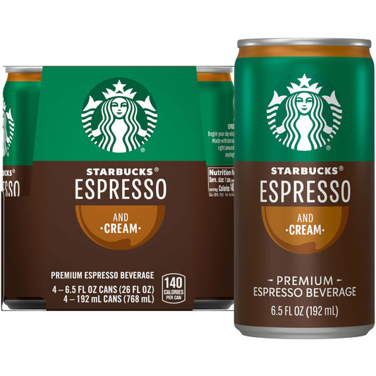 Starbucks Doubleshot Espresso Coffee Beverage, 6.5 oz Cans (4 Pack)