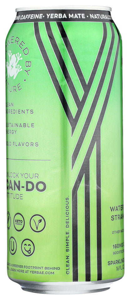 Yerbae Sparkling Water with Yerba Mate Tea - Watermelon Strawberry, 16 ounce (Pack of 12)