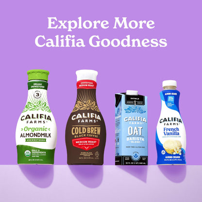 Califia Farms - Oat Barista Blend Oat Milk, 32 Oz, Dairy Free, Vegan, Plant Based, Gluten Free, Non GMO, Milk Frother, Coffee Creamer