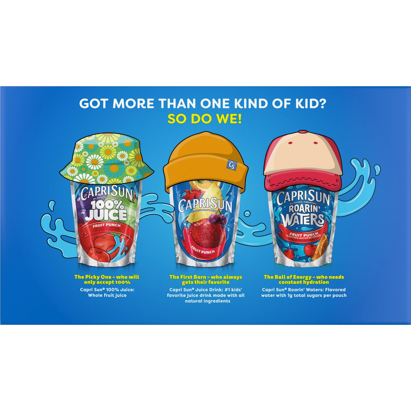 Capri Sun Flavored with Other Natural Flavor Juice Drink Blend, 10 Pouches, for School Lunches and On-the-Go Hydration, Lemonade, All Natural Ingredients, 6 fl oz