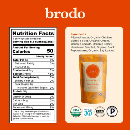 Brodo Bone Broth Bundle, Variety, Classic, and Deeply Rooted Packs, 8.3 oz (18 Cups Total)