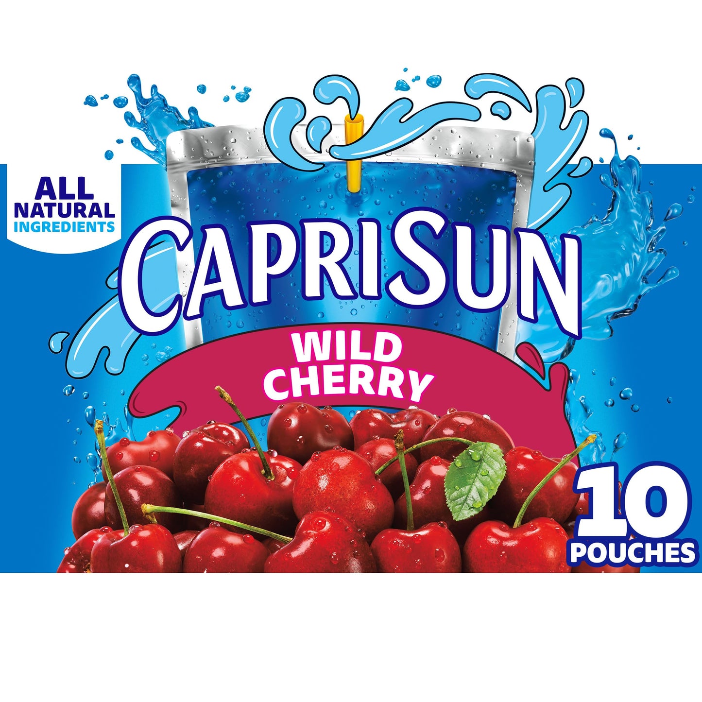 Capri Sun Wild Cherry Flavored with other natural flavor Juice Drink Blend, 10 ct Box, 6 fl oz Pouches