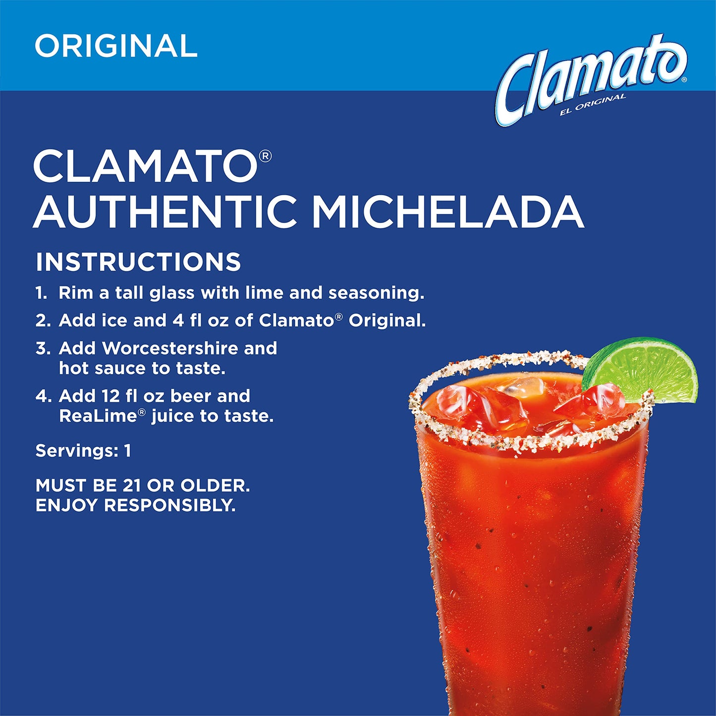 Clamato Original Tomato Cocktail, 64 fl oz bottles (Pack of 8)