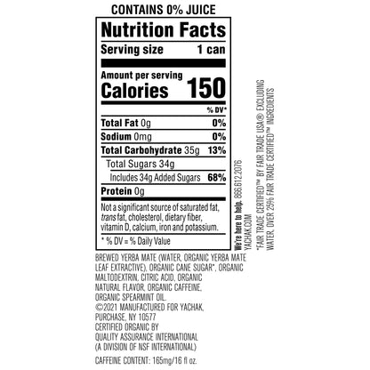 Yachak Yerba Mate Drink, Ultimate Mint, Packaging May Vary, 16 Fl Oz, Pack of 12