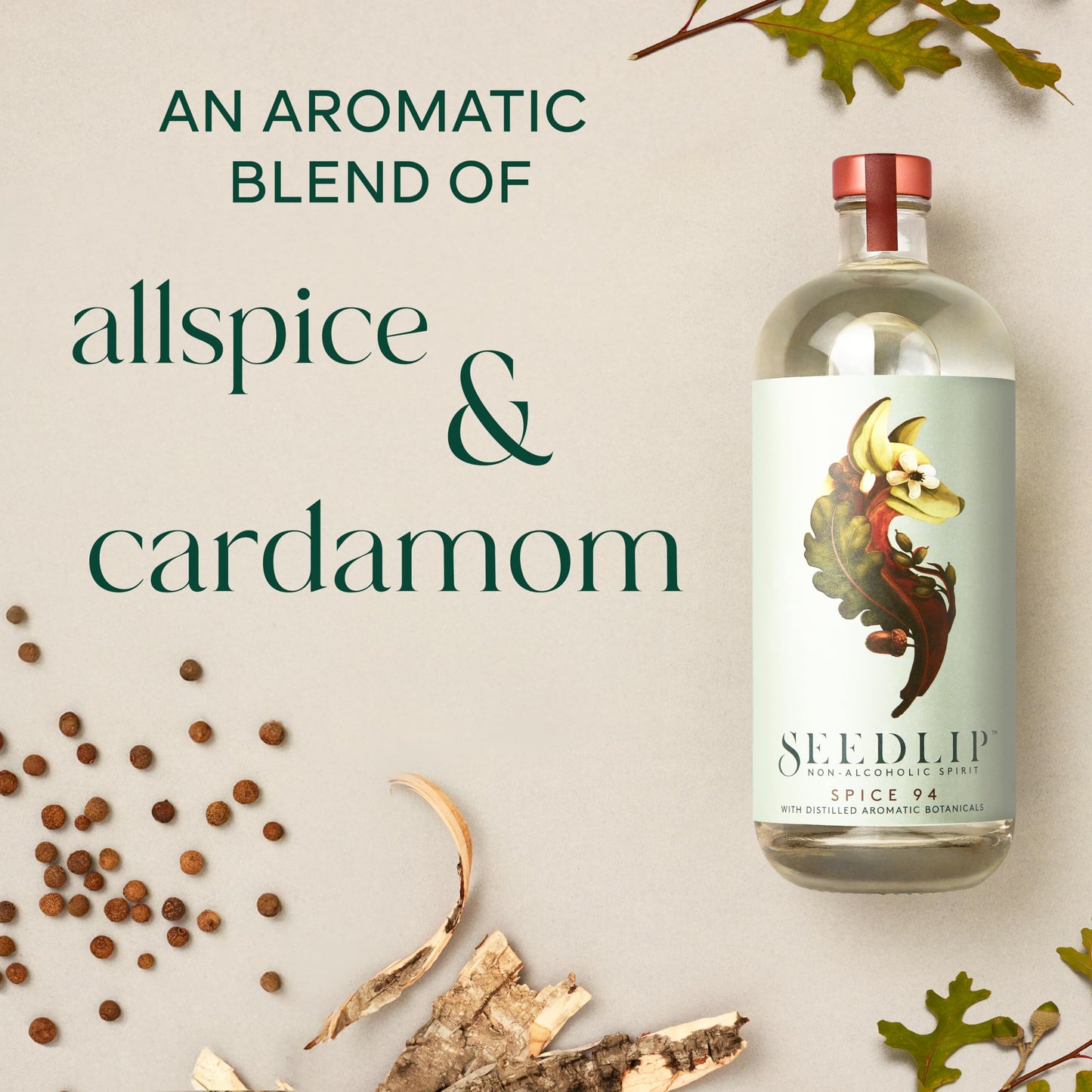 SEEDLIP Spice 94 – Non-Alcoholic Spirit | Calorie Free, Sugar Free | Spirit Alternative | Non-Alcoholic Cocktails | 23.7 fl oz (700ml)