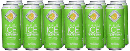 Sparkling Ice® +Caffeine, Citrus Twist Flavored Sparkling Water with Caffeine, Zero Sugar, with Vitamins and Antioxidants, Low Calorie Beverage, 16 fl oz Can (Pack of 2)