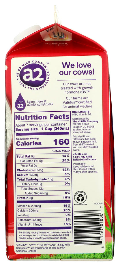 A2 MILK Whole Milk, 59 FZ