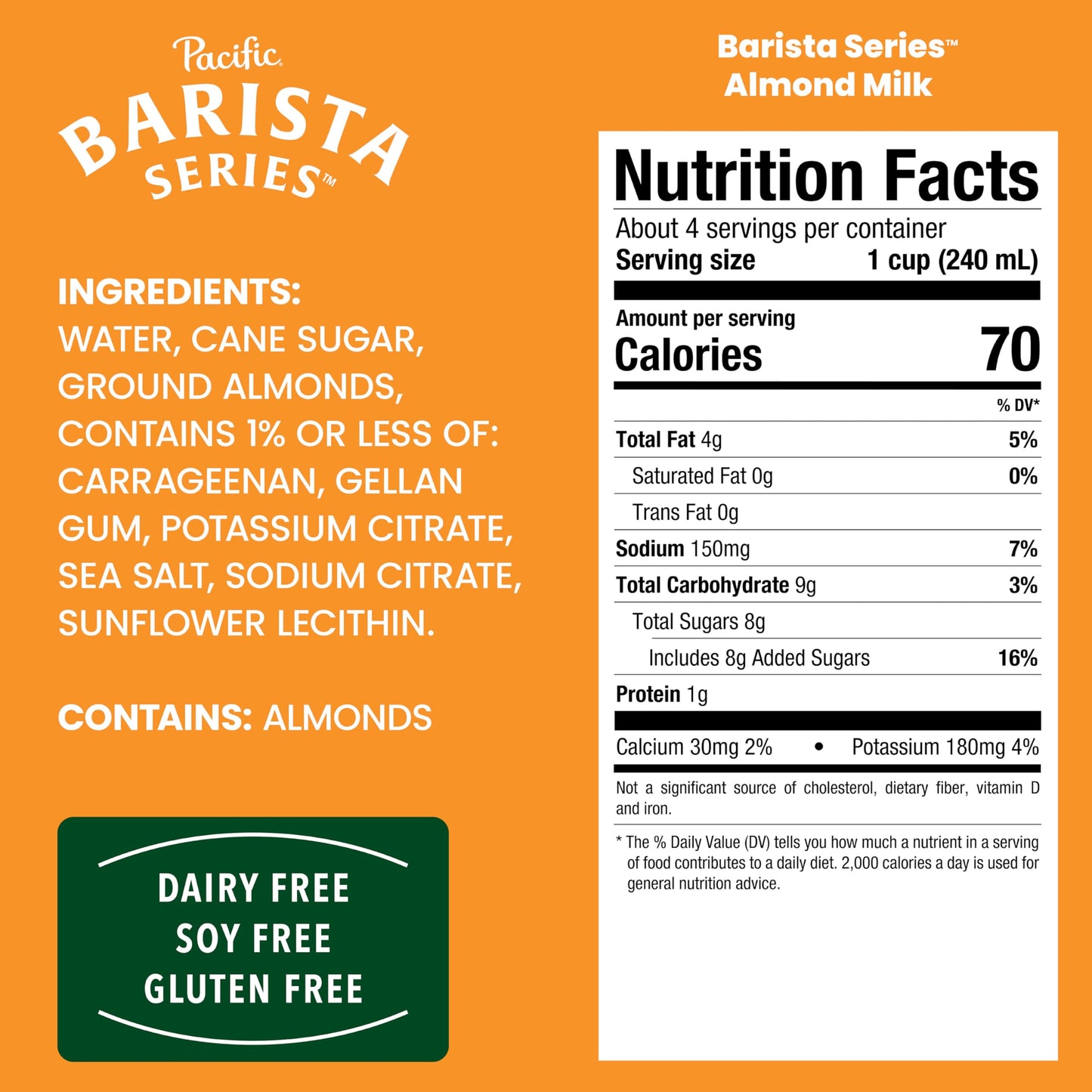 Pacific Foods Barista Series Original Almond Milk, Plant Based Milk, 32 oz Carton
